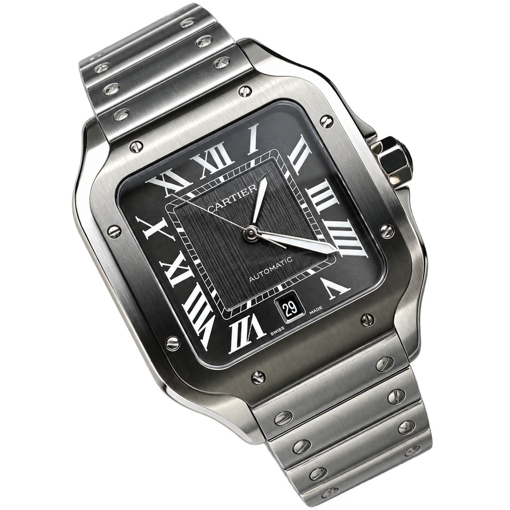 Cartier Santos Large Steel Grey Dial Automatic Watch – KDY