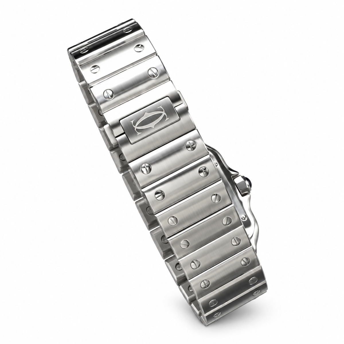 Cartier Santos de Cartier Automatic — Stainless Steel, White Dial & Steel Bracelet