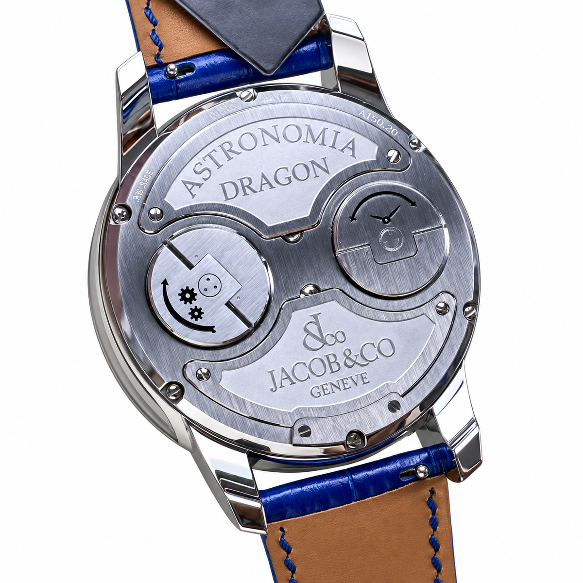 Jacob & Co. Astronomia Panda Steel Dome Tourbillon 3D Enamel Blue Leather Watch