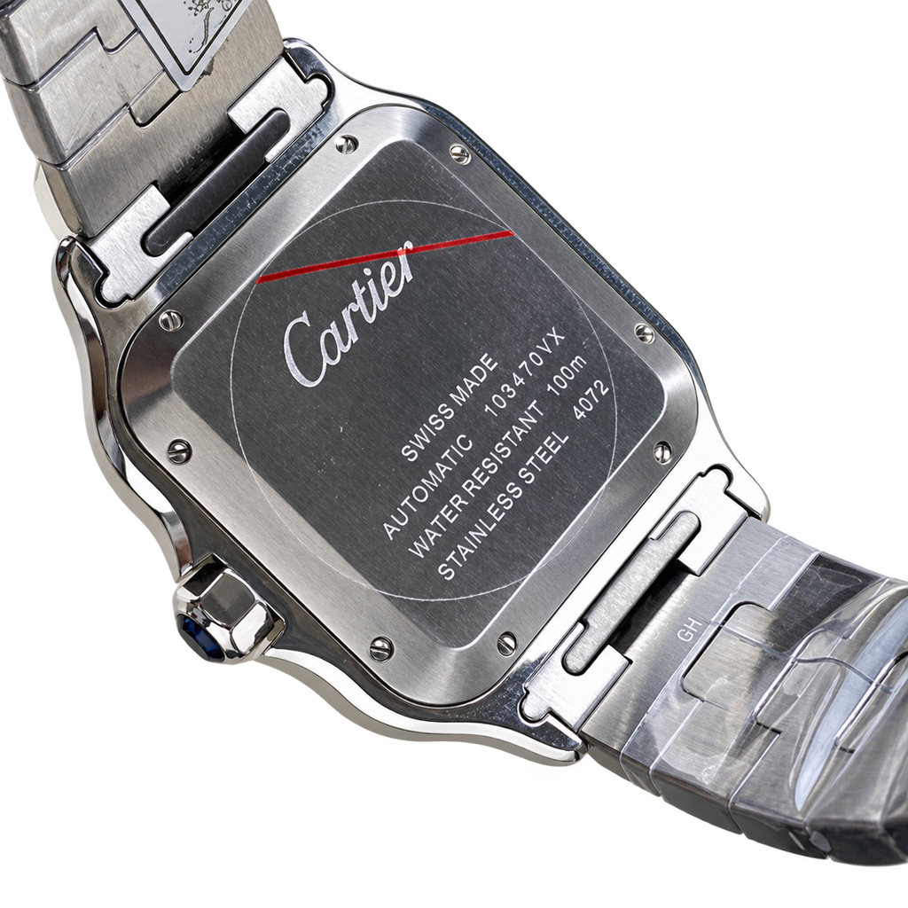 Cartier Santos de Cartier Automatic — Steel, Smoked Brown Arabic Dial & Steel Bracelet
