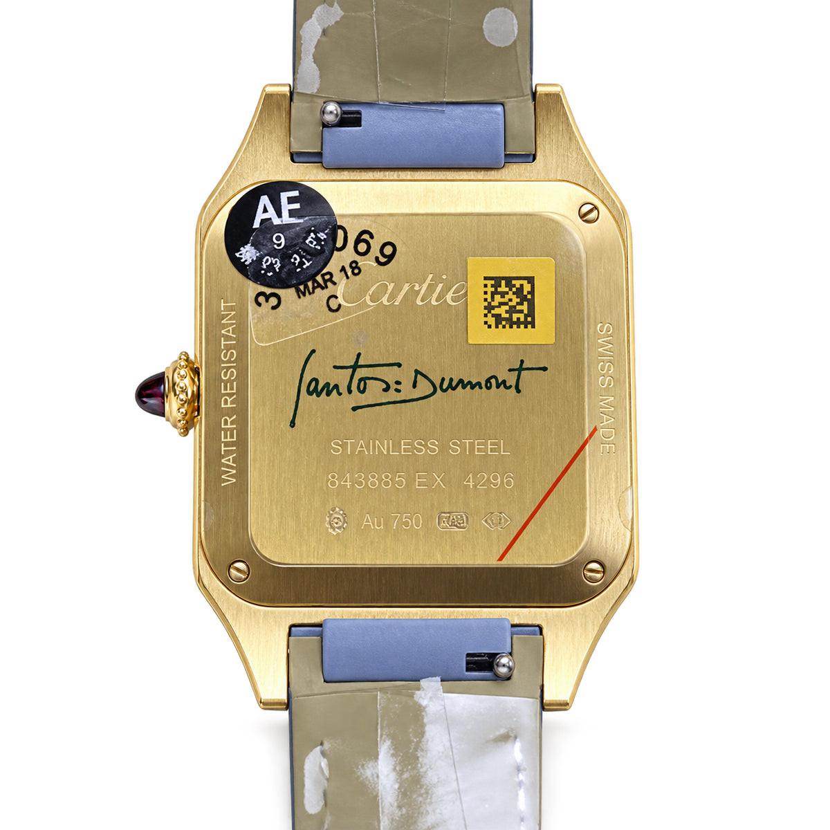 Cartier Santos-Dumont Yellow Gold Green Lacquer Dial Manual Green Strap Watch – KDY
