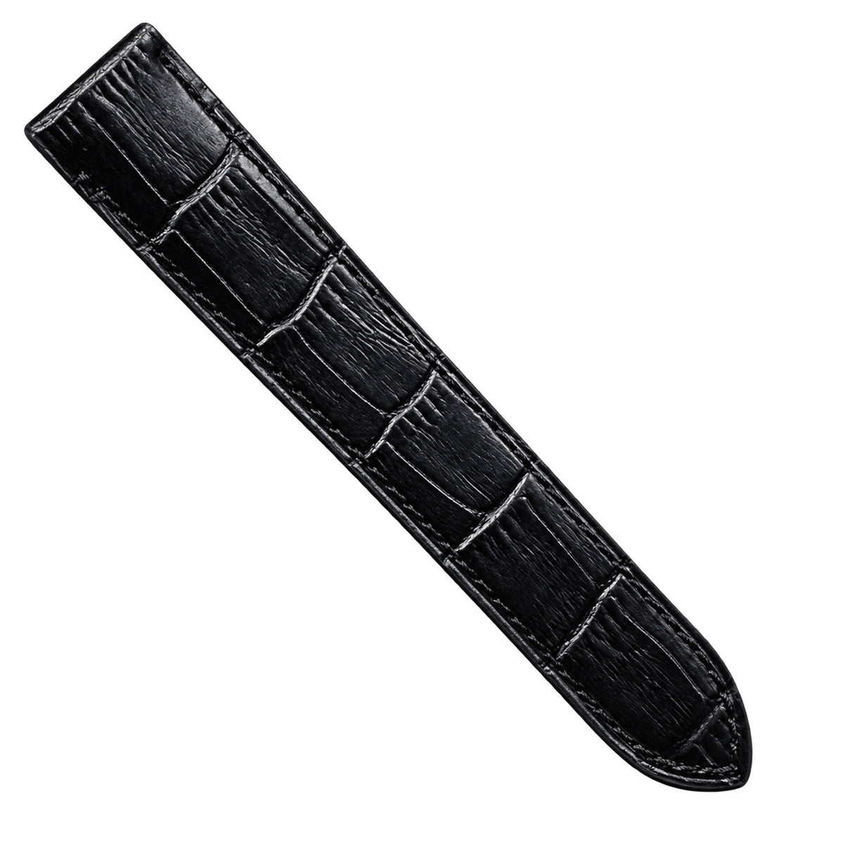 Cartier Santos Large — Steel & Black ADLC, Black Dial, Roman Numerals, Date & Black Alligator Strap, Automatic
