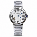 Cartier Ballon Bleu Stainless Steel Silver Guilloché Dial Luxury Watch Swiss Made