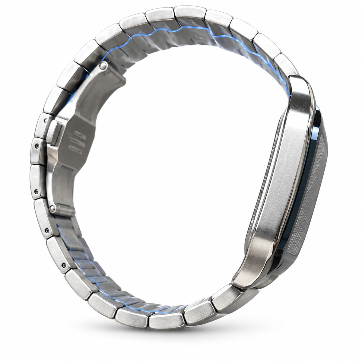 Cartier Santos de Cartier Skeleton Automatic — Steel, Blue ADLC Bezel & Steel Bracelet, Large