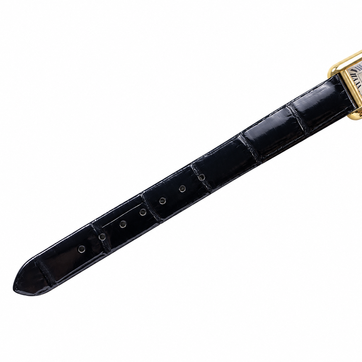 Cartier Tank Must 18K Yellow Gold Rectangular Luxury Watch Black Alligator Strap Swiss Made