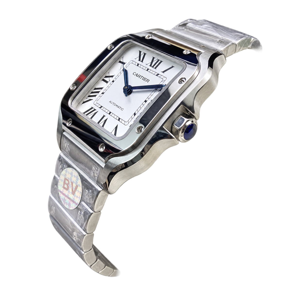 Cartier Santos Large Steel White Dial Automatic Bracelet Watch – KDY