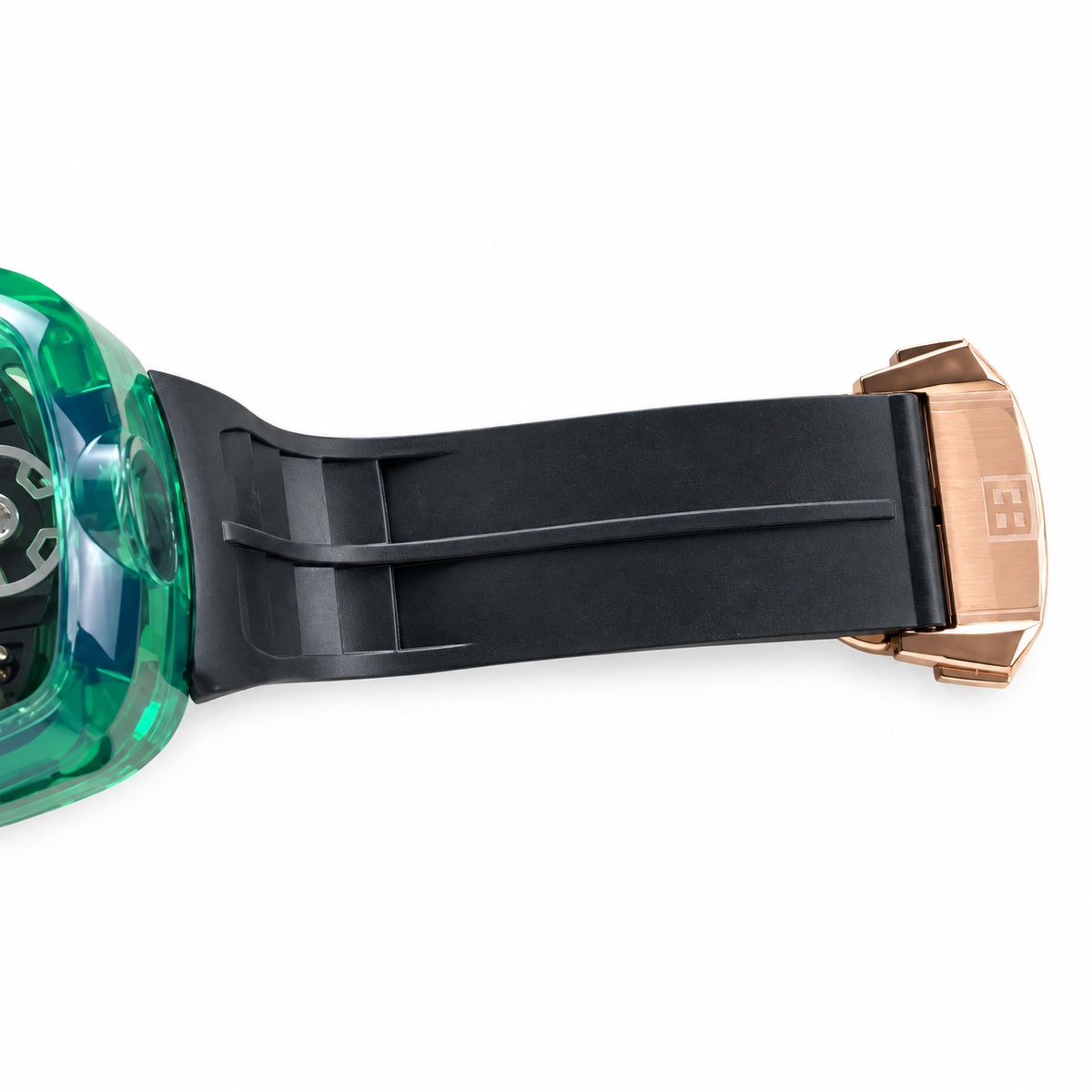 Jacob & Co. x Bugatti Twin Turbo Furious Green Sapphire Tourbillon Engine Rose Gold Watch