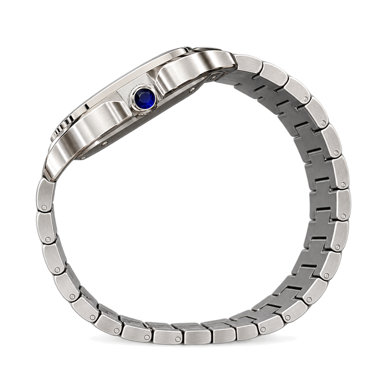 Cartier Santos Steel White Dial Automatic Bracelet Watch – KDY