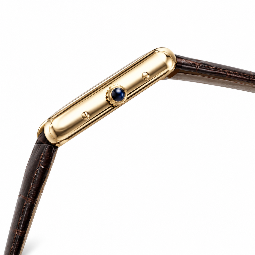 Cartier Tank Must Small Yellow Gold Ivory Dial Brown Strap Watch – KDY