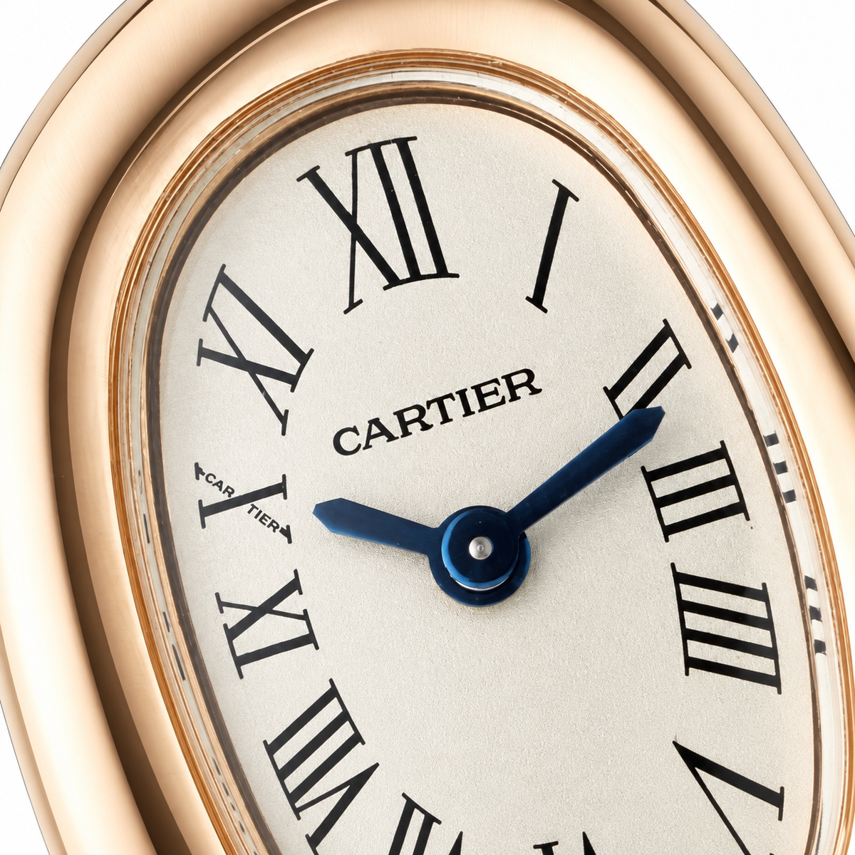 Cartier Baignoire Mini — 18K Rose Gold, Cream Oval Dial, Roman Numerals & Rose Gold Bangle, Women