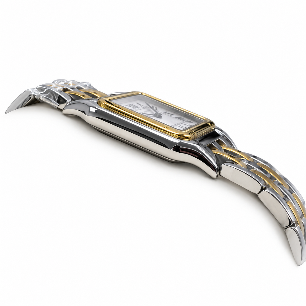 Cartier Panthère Medium — Two-Tone Steel & Gold, White Dial, Roman Numerals & Panthère Bracelet, Women