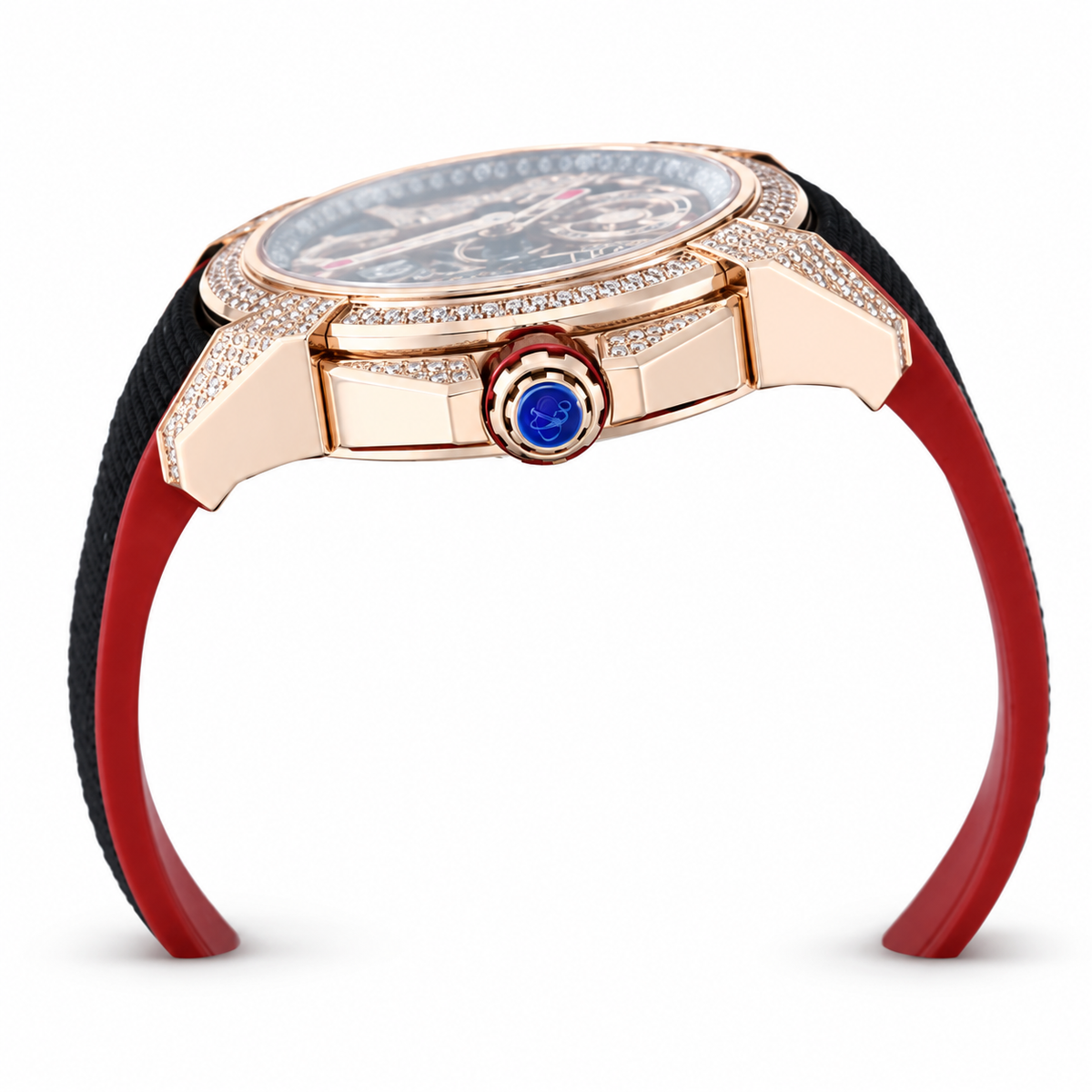 Jacob & Co. x CR7 Ronaldo Epic X Rose Gold Diamond Double Tourbillon Red Black Watch