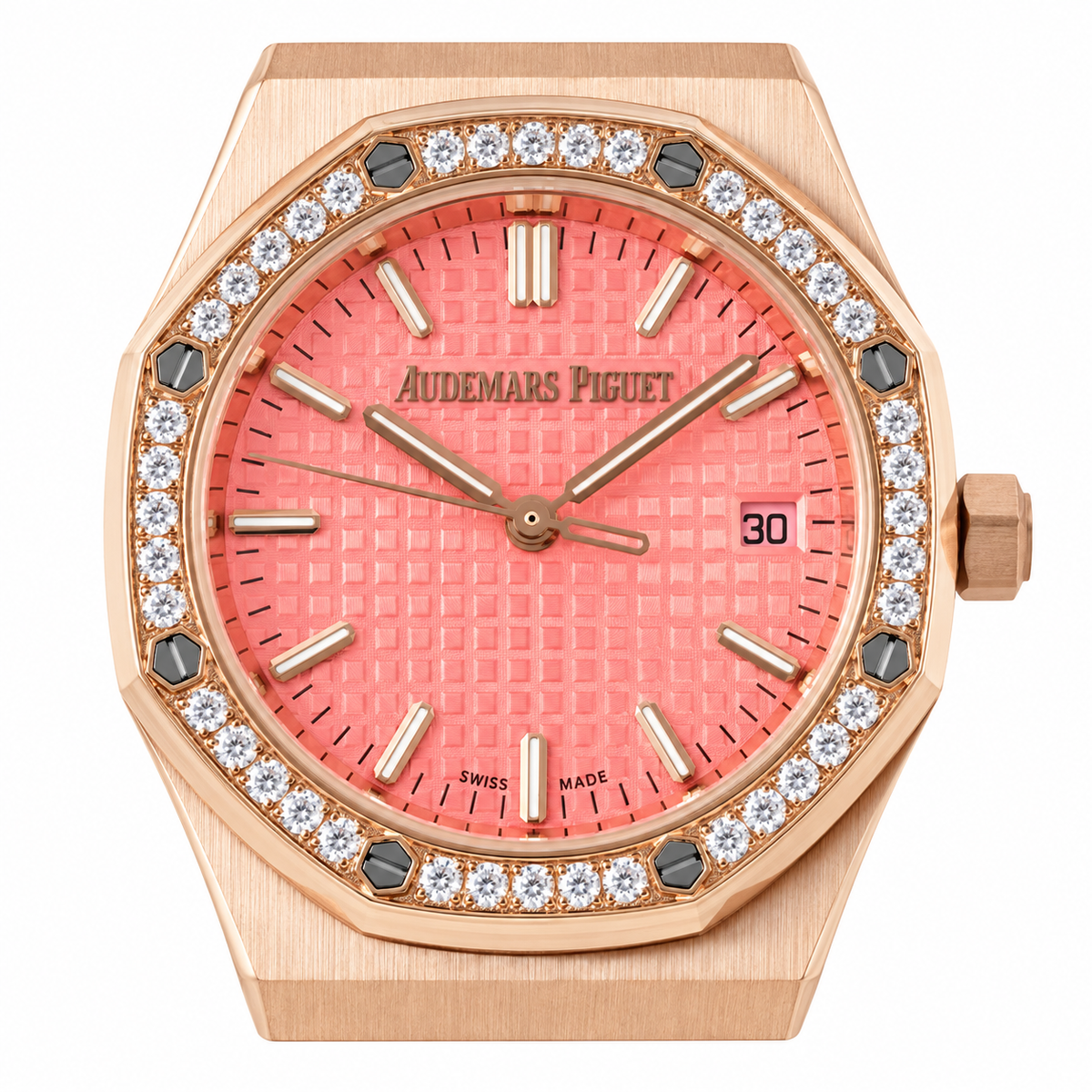 Audemars Piguet Royal Oak 37mm – Rose Gold Diamond Bezel Salmon Dial