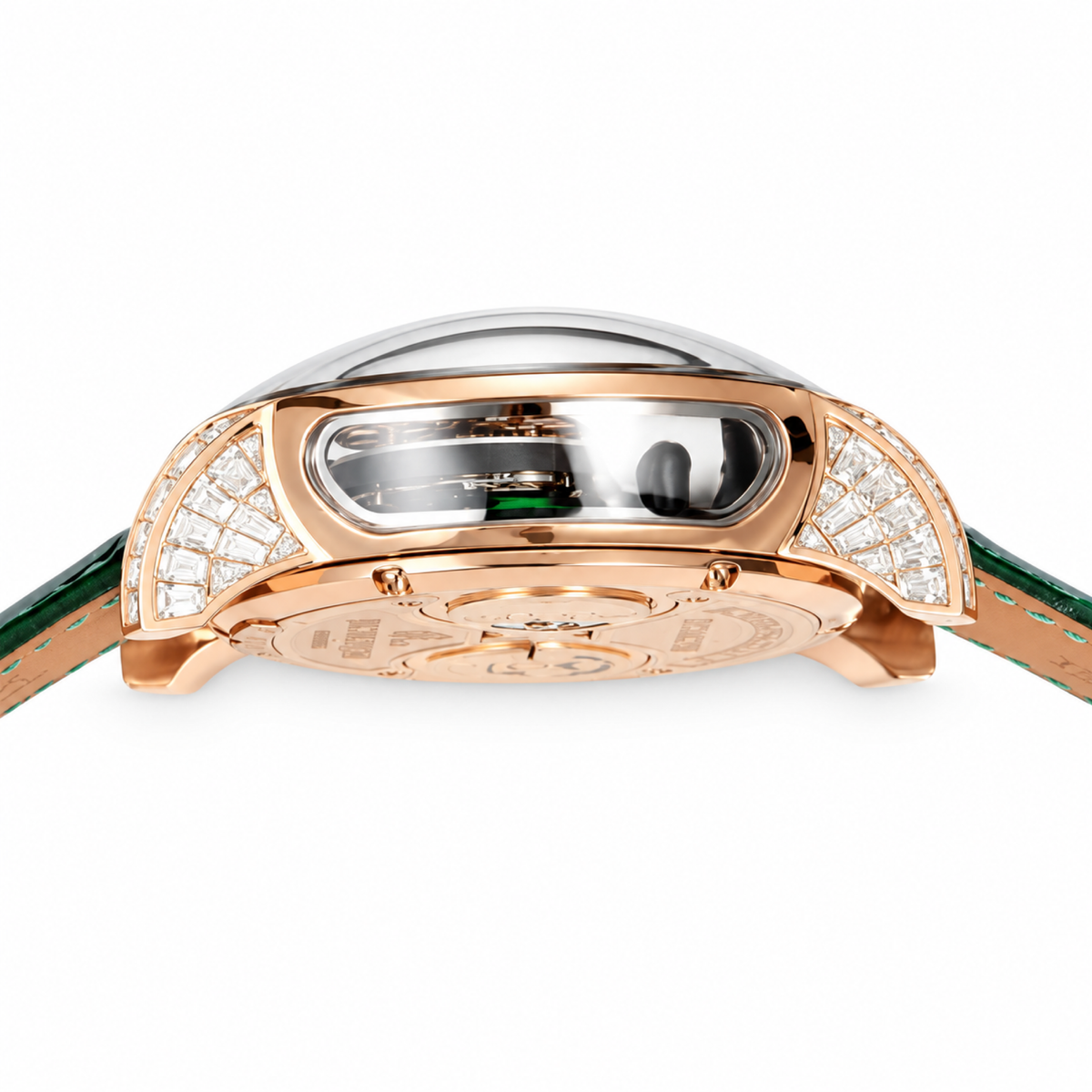 Jacob & Co. Astronomia Panda Rose Gold Diamond Tourbillon Green Leather Watch