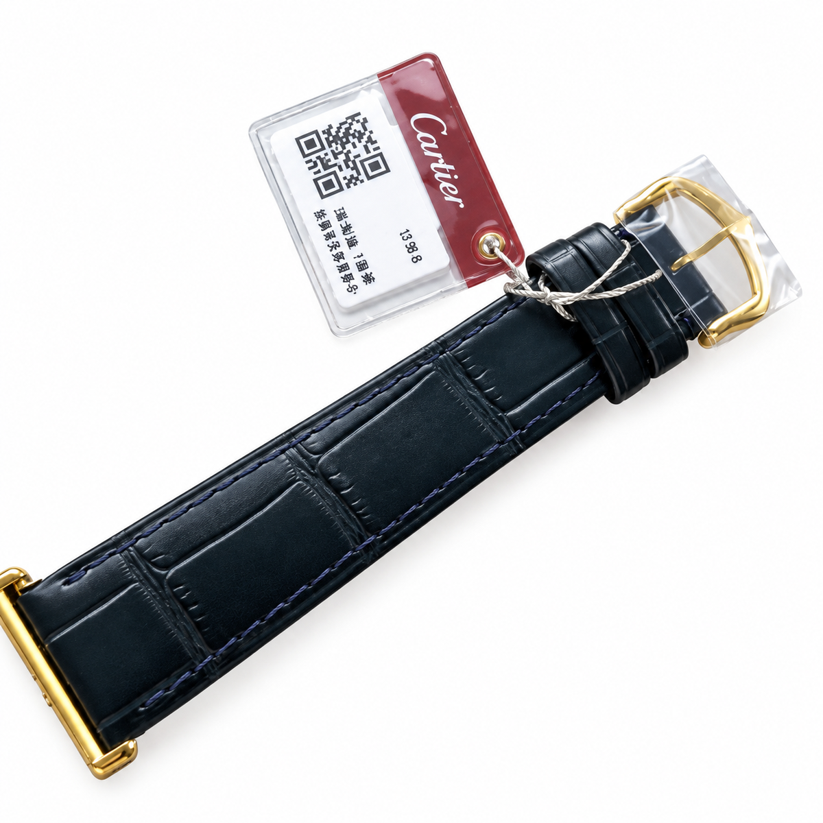 Cartier Tank Must Large Yellow Gold Champagne Dial Navy Strap Watch – KDY