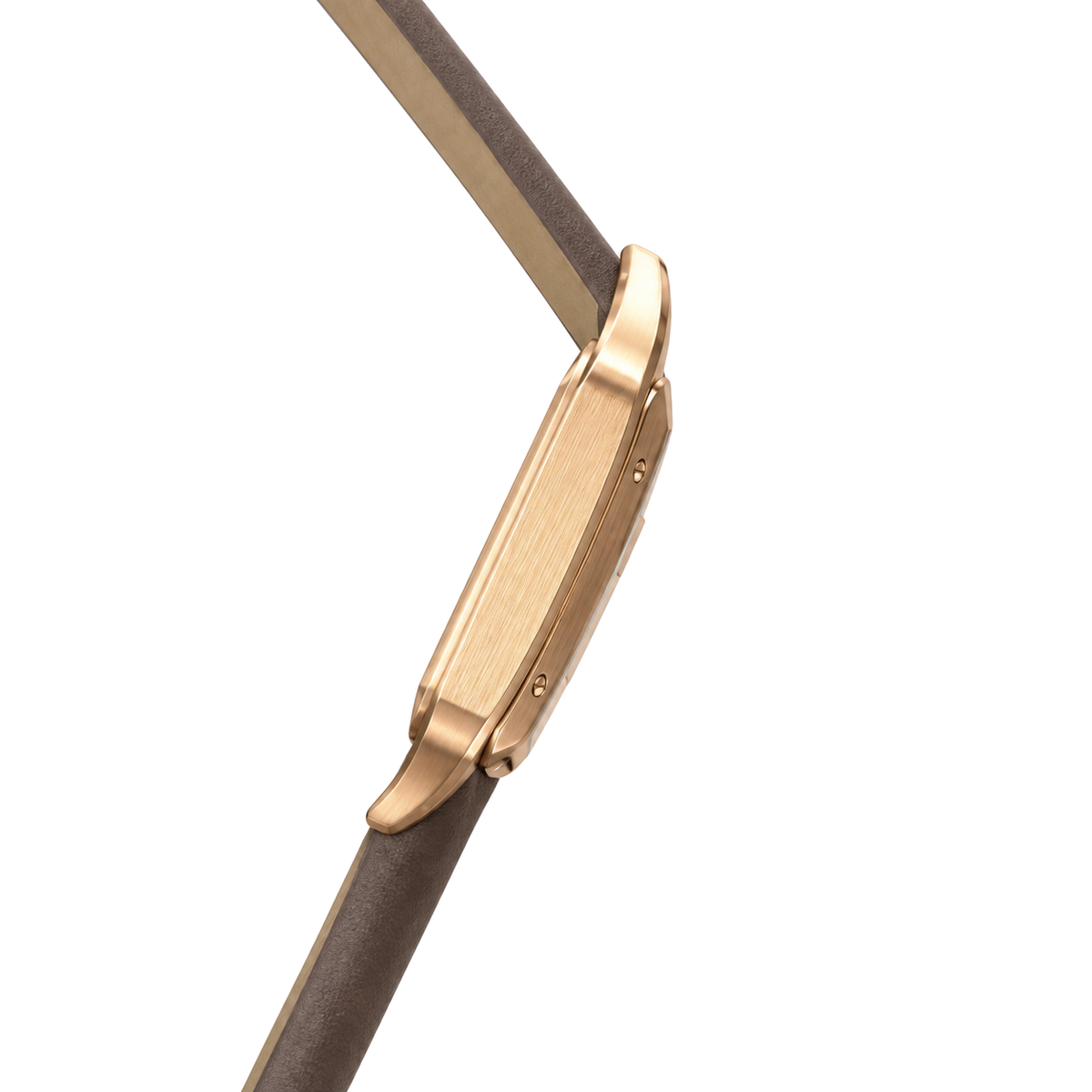 Cartier Santos-Dumont Large Rose Gold Silver Dial Manual Silk Strap Watch – KDY