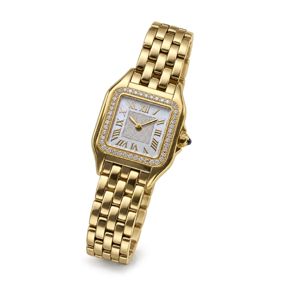 Cartier Panthère Yellow Gold Diamond Bezel Pavé Dial Watch