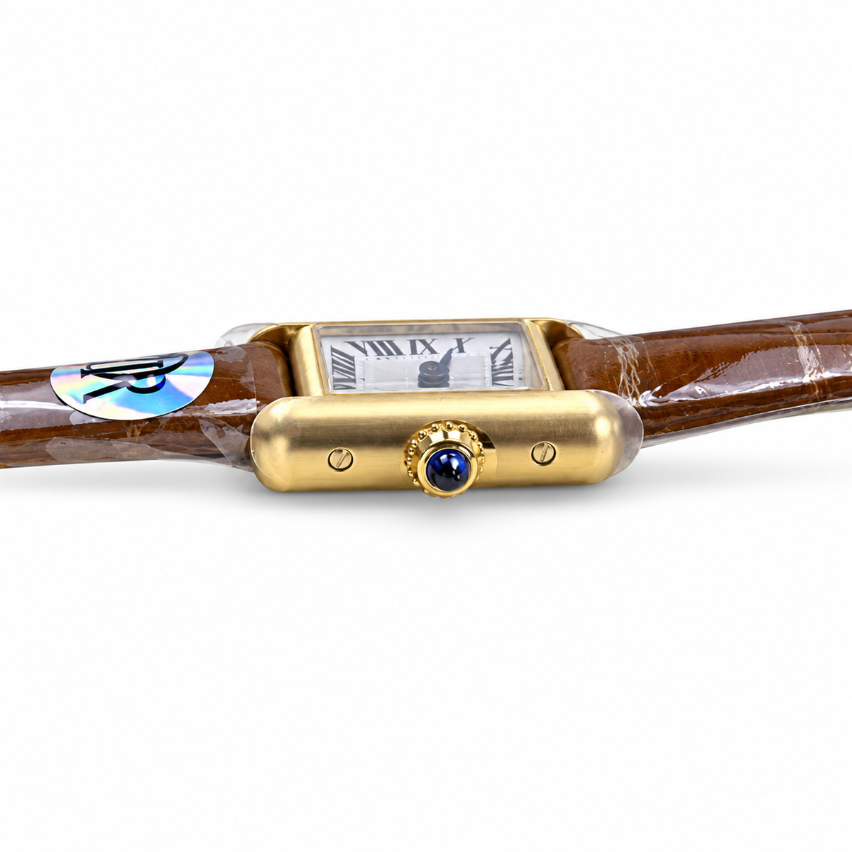 Cartier Tank Louis Small Yellow Gold White Dial Brown Strap Watch – KDY