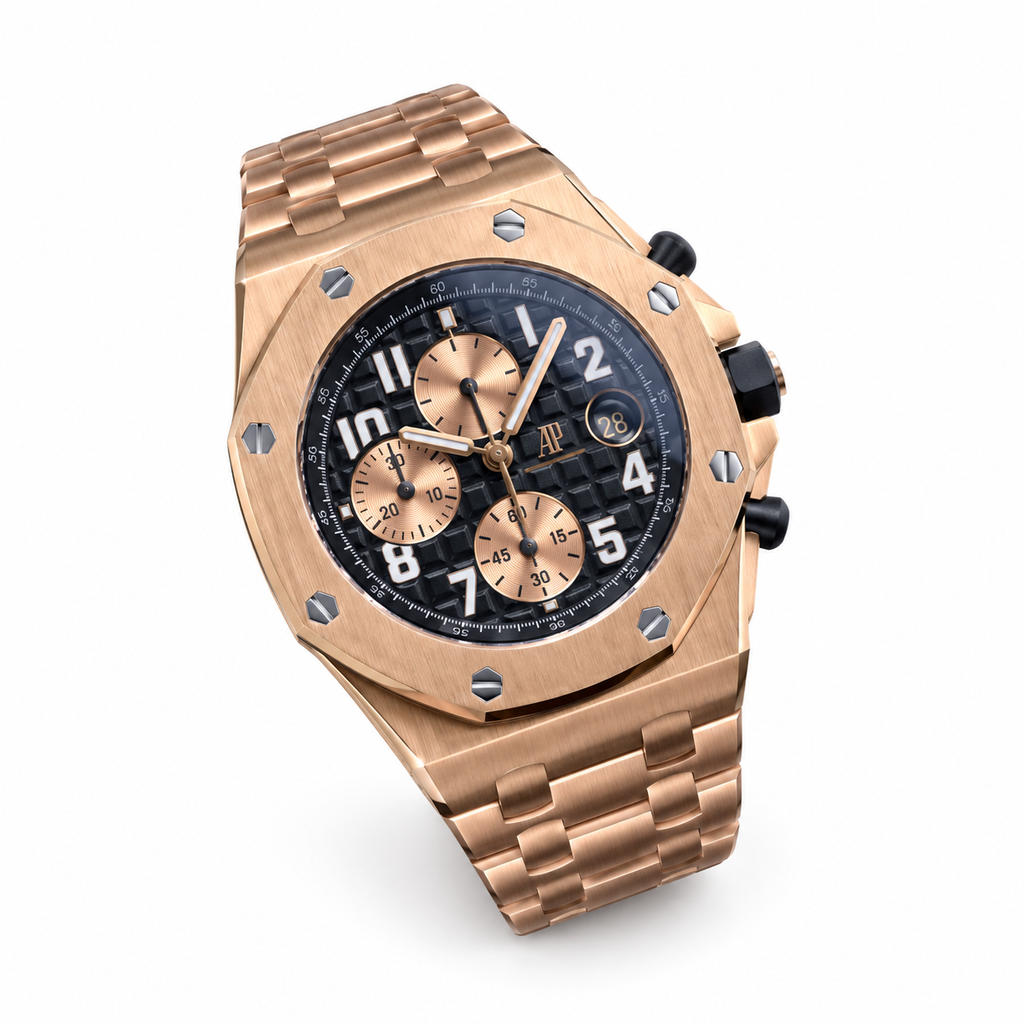 Audemars Piguet Royal Oak Offshore Chronograph Rose Gold Black Dial Automatic Watch