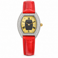 Cartier Tortue — Full Diamond White Gold, Two-Tone Dial & Red Alligator Strap