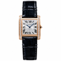 Cartier Tank Louis Cartier — 18K Rose Gold, Diamond Brancards, Silver Dial & Black Alligator Strap, Women