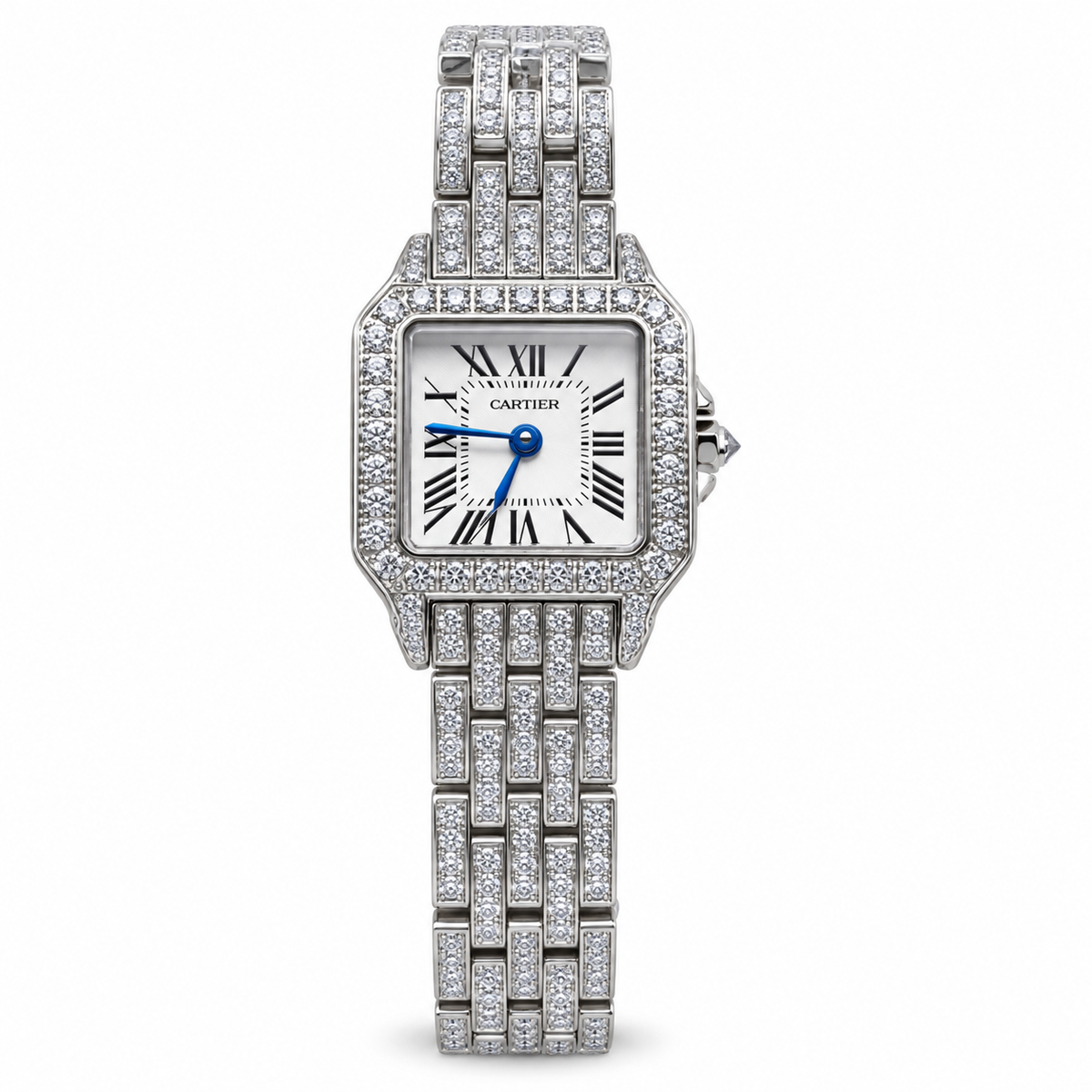 Cartier Panthère White Gold Full Diamond White Dial Watch – KDY