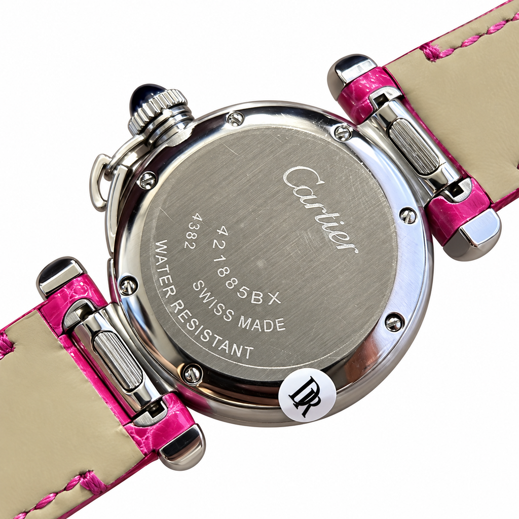 Cartier Pasha de Cartier — Gold Bezel & Pink Leather Strap