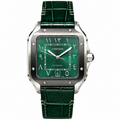 Cartier Santos Arabic Green Dial Steel Green Strap Watch – KDY