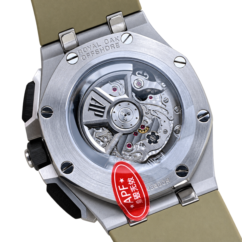 Audemars Piguet Royal Oak Offshore Chronograph Black Ceramic Bezel Khaki Dial Rubber Strap Watch