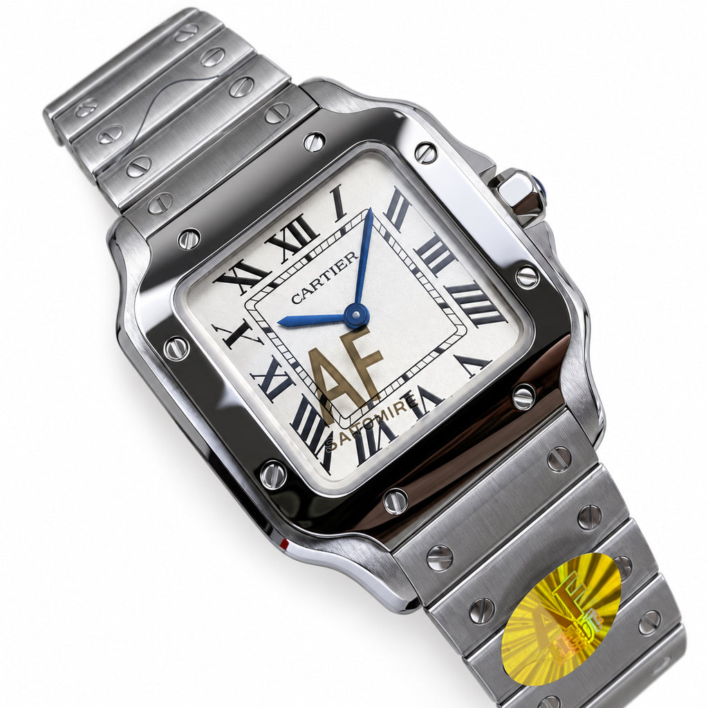 Cartier Santos Automatic Stainless Steel Luxury Watch Swiss Made