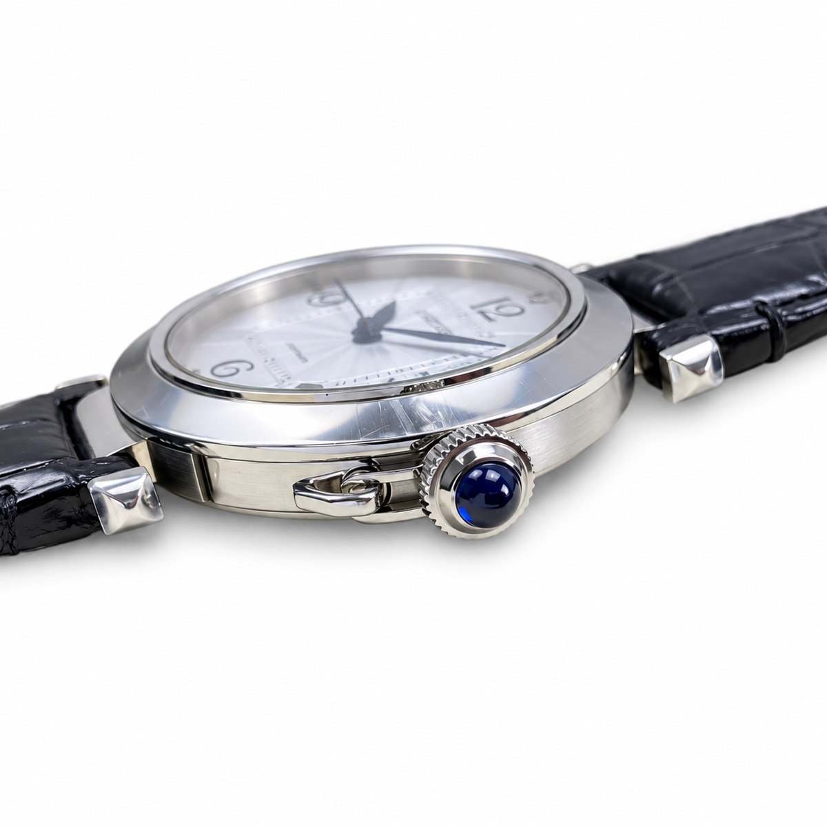 Cartier Pasha de Cartier Automatic — Steel, Silver Dial & Black Alligator Strap