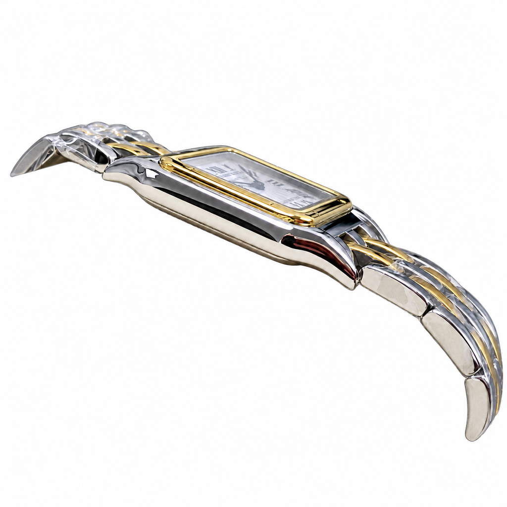 Cartier Panthère de Cartier Large — Steel & Yellow Gold, White Dial, Roman Numerals & Two-Tone Bracelet, Quartz
