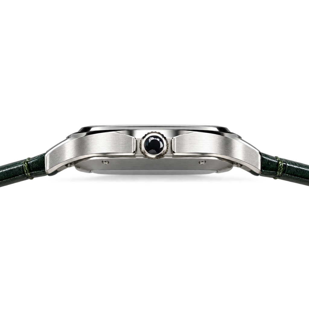 Cartier Santos Arabic Green Dial Steel Automatic Green Strap Watch – KDY