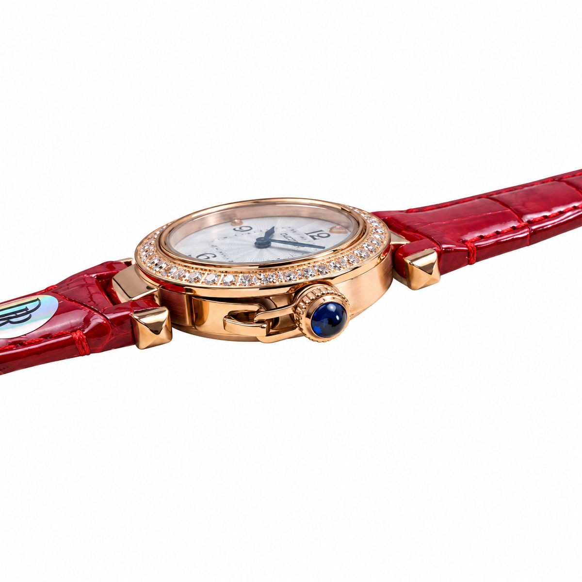 Cartier Pasha de Cartier 30mm — 18K Rose Gold, Diamond Bezel, White Dial & Red Alligator Strap, Quartz, Women