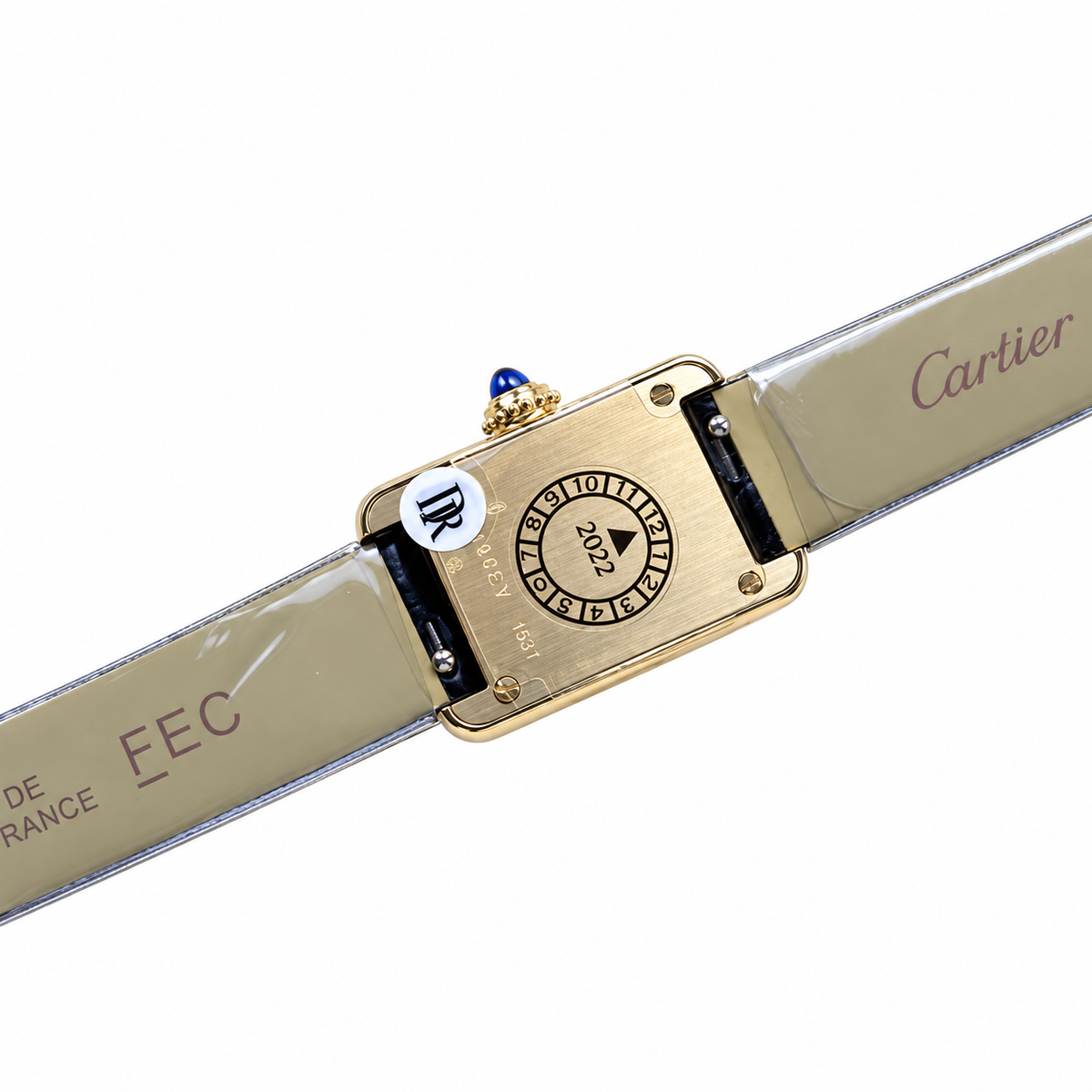 Cartier Tank Must Large — Yellow Gold Vermeil, Black Lacquer Dial & Black Alligator Strap, Quartz