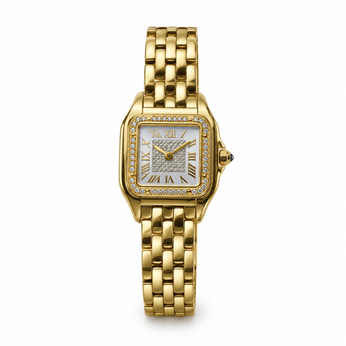 Cartier Panthère de Cartier Small — 18K Yellow Gold, Diamond Bezel, Pavé Dial & Yellow Gold Bracelet, Quartz