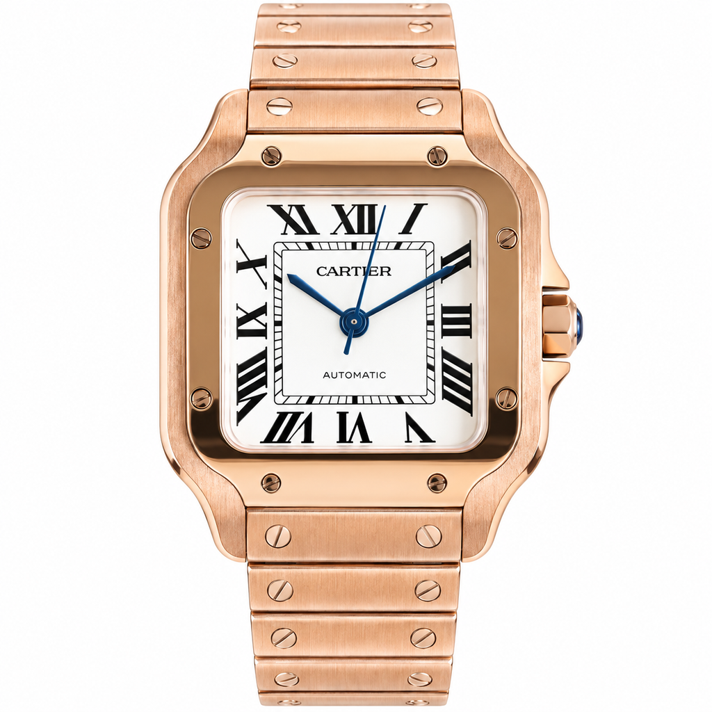 Cartier Santos de Cartier Automatic — 18K Rose Gold Bracelet Watch