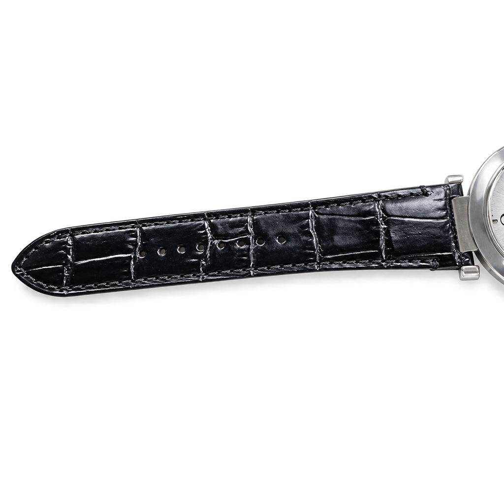 Cartier Pasha de Cartier 41mm — Steel, Silver Dial, Arabic Numerals, Date & Black Alligator Strap, Automatic