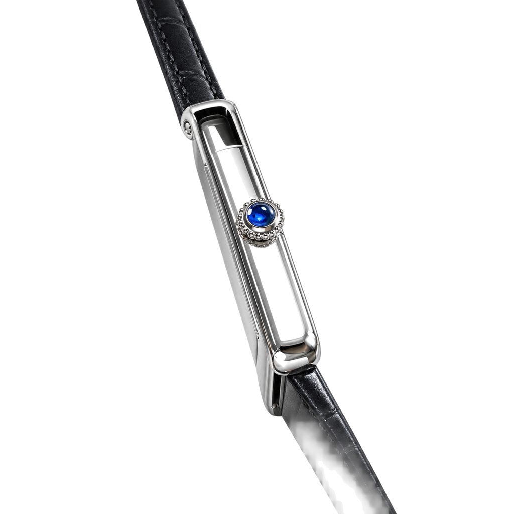 Cartier Tank Solo XL — Steel, White Dial, Roman Numerals, Date & Black Leather Strap, Automatic