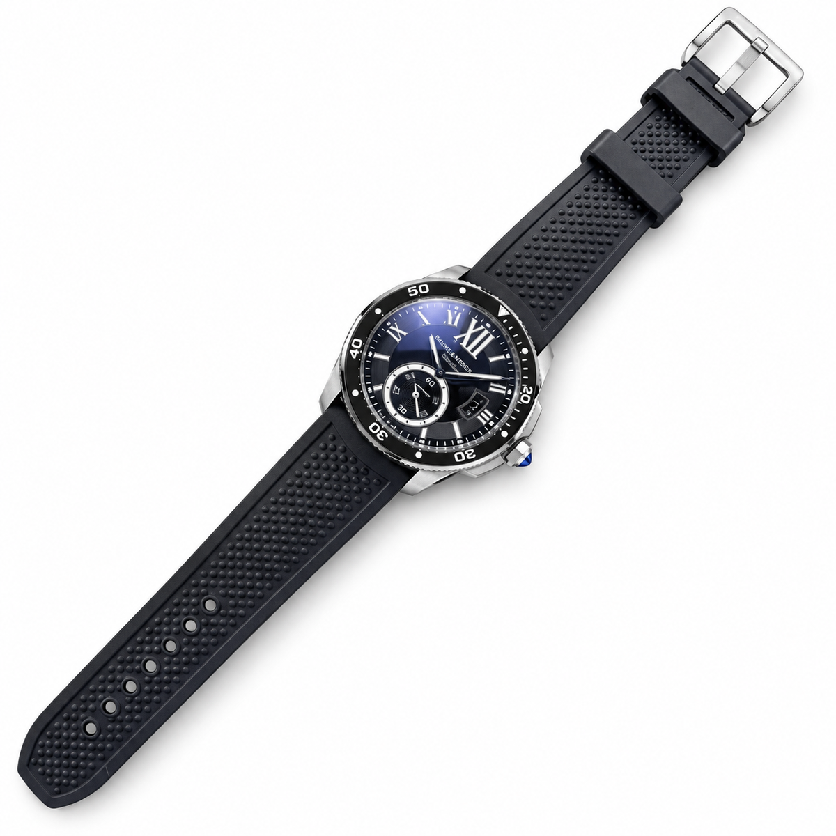 Cartier Calibre de Cartier Diver Steel Black Ceramic Bezel Automatic Rubber Watch – KDY