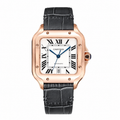 Cartier Santos de Cartier Automatic — 18K Rose Gold, White Dial & Black Alligator Strap