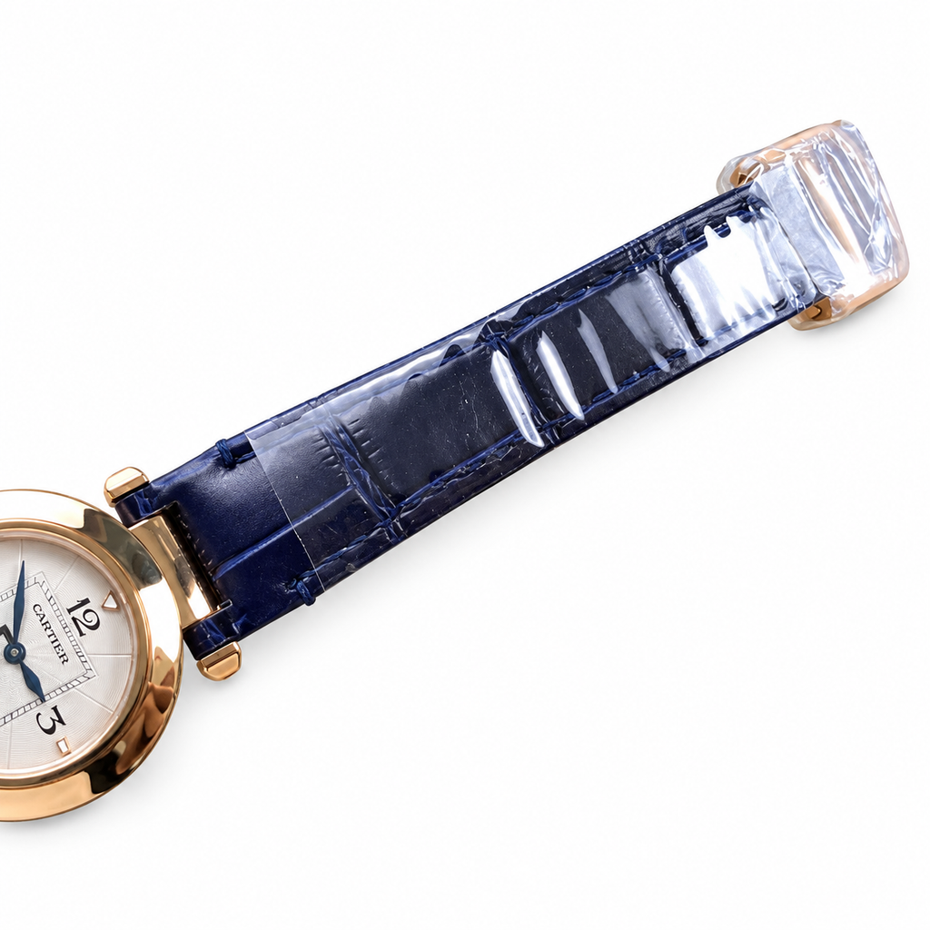 Cartier Pasha Yellow Gold MOP Dial Blue Strap Watch – KDY