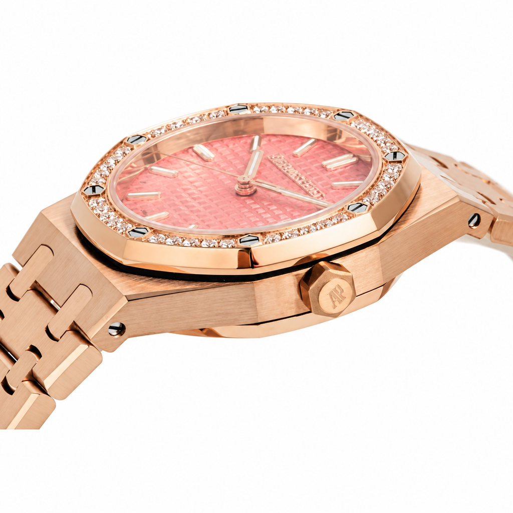 Audemars Piguet Royal Oak 37mm – Rose Gold Diamond Bezel Salmon Dial