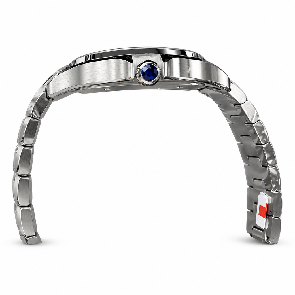 Cartier Santos de Cartier Automatic — Stainless Steel, White Dial & Steel Bracelet