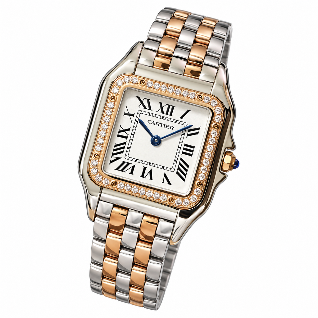 Cartier Panthère de Cartier — Two-Tone Rose Gold Diamond Bezel Bracelet Watch