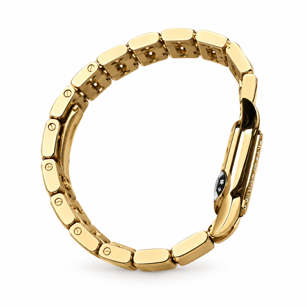 Cartier Panthère Medium Yellow Gold Diamond Bezel White Dial Watch – KDY