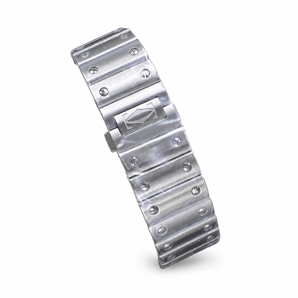 Cartier Santos Large — Steel, Green Sunray Dial, Roman Numerals, Date & Steel Bracelet, Automatic