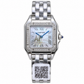 Cartier Panthère Steel Diamond Bezel Mother-of-Pearl Watch