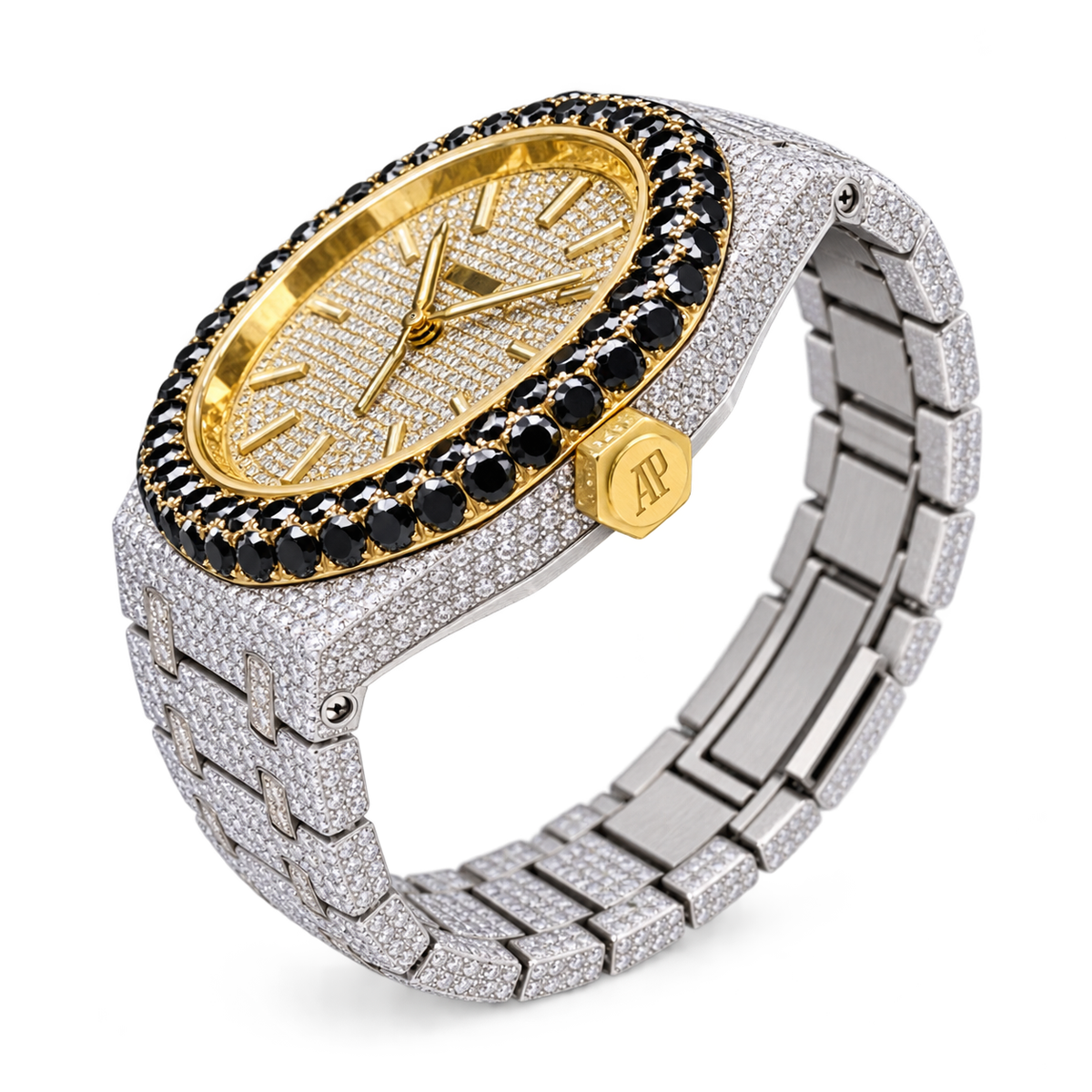 Audemars Piguet Royal Oak Iced Out – Yellow Diamond & Black Gem AMG