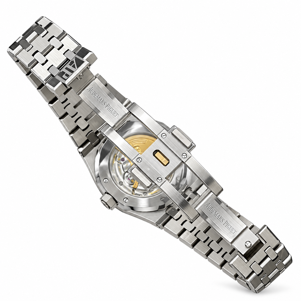 Audemars Piguet Royal Oak Blue Grande Tapisserie Dial Steel Bracelet Automatic Watch